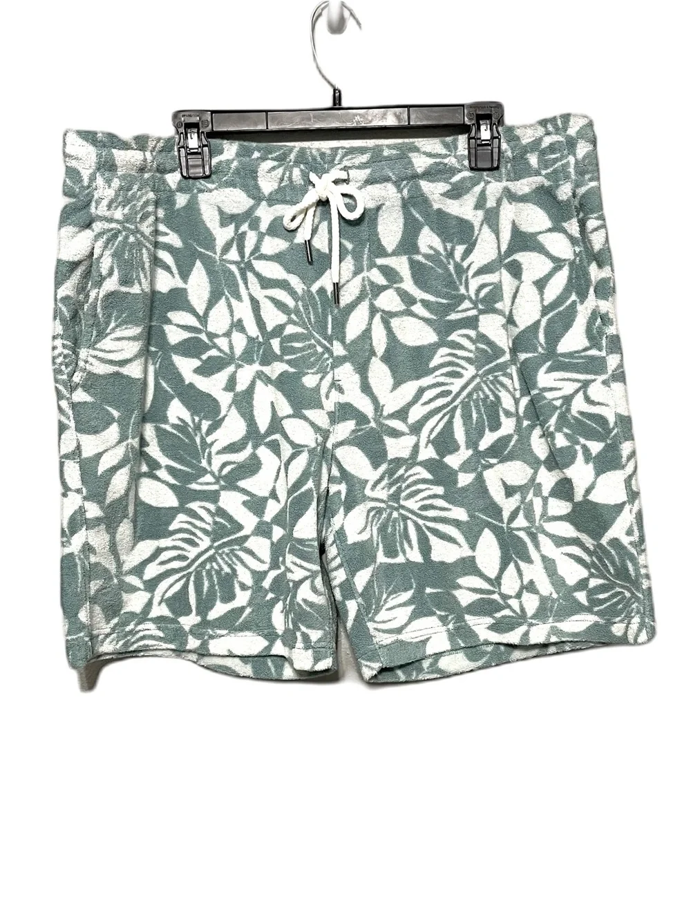 Faherty Cabana Towel Terry Cloth Sweat Shorts Teal Foliage NWT Mens XXL
